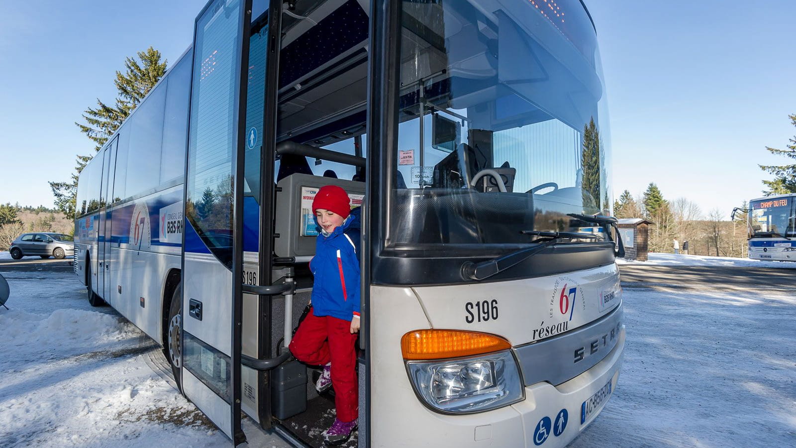 Navette ski bus en hiver
