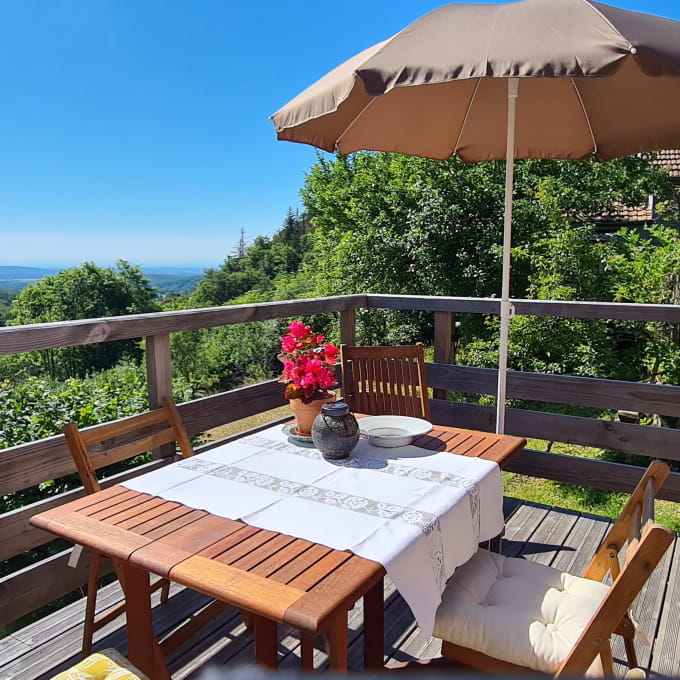 Vue depuis la terrasse de la cabane