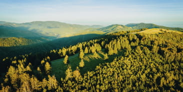 Vue au dessus des montagnes