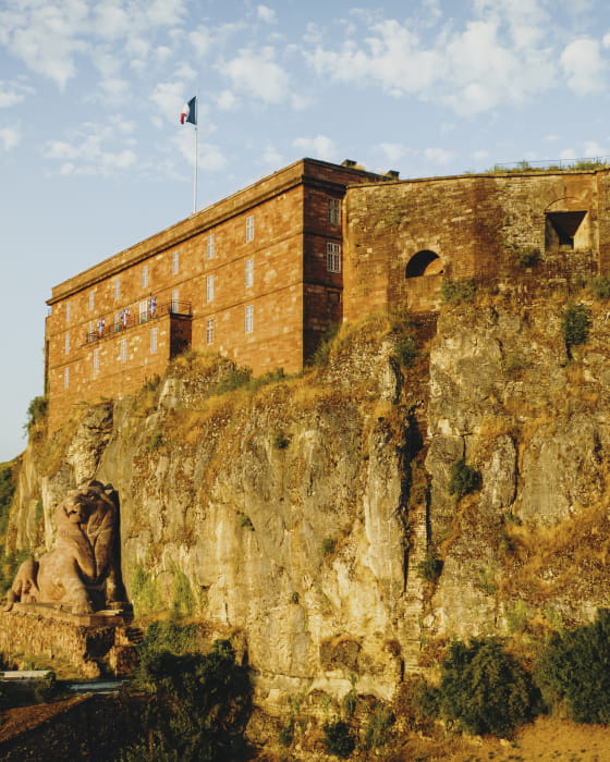 coucher de soleil sur la citadelle de belfort