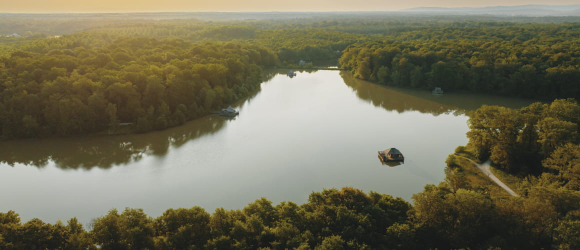 Vue drone étang Verchat