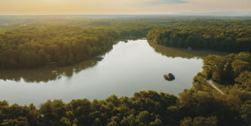 Vue drone étang Verchat